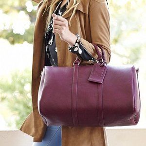 Oxblood Faux Leather Sm. Duffle/Overnight/Gym Bag